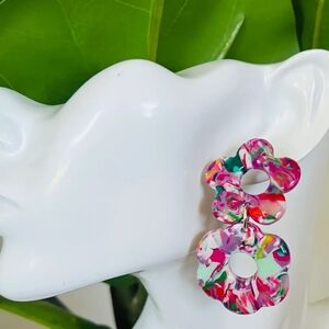 Colorful Floral Statement Earrings